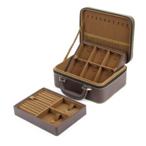 Travel Jewelry Box — Two-Layer Removable Tray Case — main view