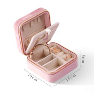 Travel Jewelry Box — Velvet Zip-Around Case — main view