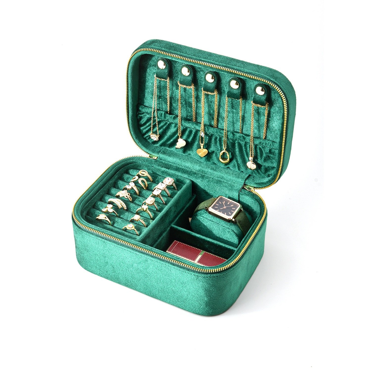 Travel Jewelry Box — Double-Layer Velvet Case — detail view 1