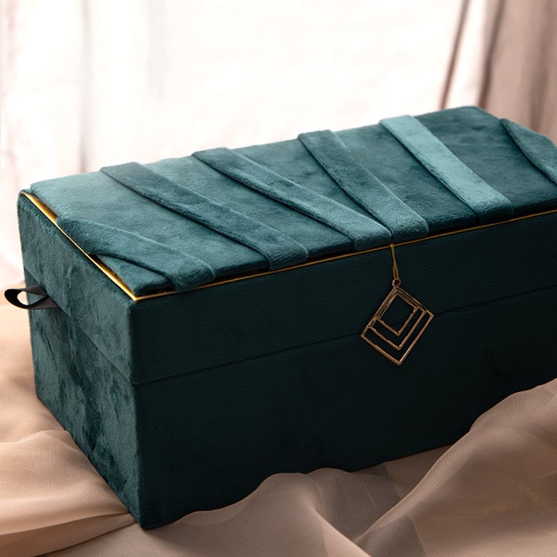 Jewelry Box — Blue Textured Dresser Chest — detail view 1